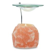 Aromalampa i saltkristall med glasskål H: ca 17cm