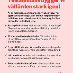 Flygblad: En politik för hela Stockholm