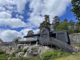 Høyt opp til Skifer belegg på hytta i Skjeberg