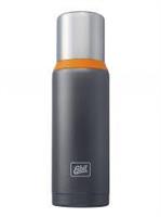 ESBIT Stainless Steel Vacuum Flask, 1L with double-wall stainless steel lid, dark grey/orange