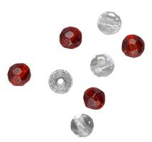 Glassperler 8mm rød/hvit 12pk Carolina/Texas rig