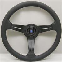 Nardi Deep Corn, Black Perforated Leather, Black Spokes, Italia Stitching, 75 mm Dish, Ø35 cm