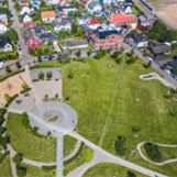 Vy från Linnéparken i centrala Halmstad