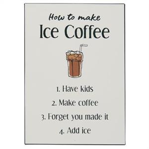 Plåtskylt How to make Ice coffee