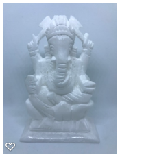 Vit Sandsten Ganesh ca 12,5 x 8cm 