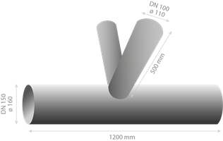 RH Packer, K-joint150/100/100 short