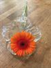 Låg liggande vas i glas i form av en blomma -Liten