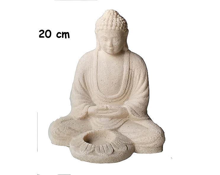 Buddha - Ljusstake vit 20cm (4 pack)