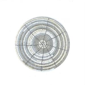 Glasunderlägg - Glaspärlor vit/silver (10 pack)