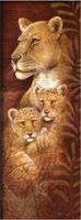 Diamond Painting, Løve m/2 barn 20*50cm (A0158) FPR