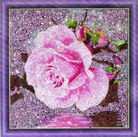 Diamond Painting, Rosa rose 30*30cm AC834) GLITTER