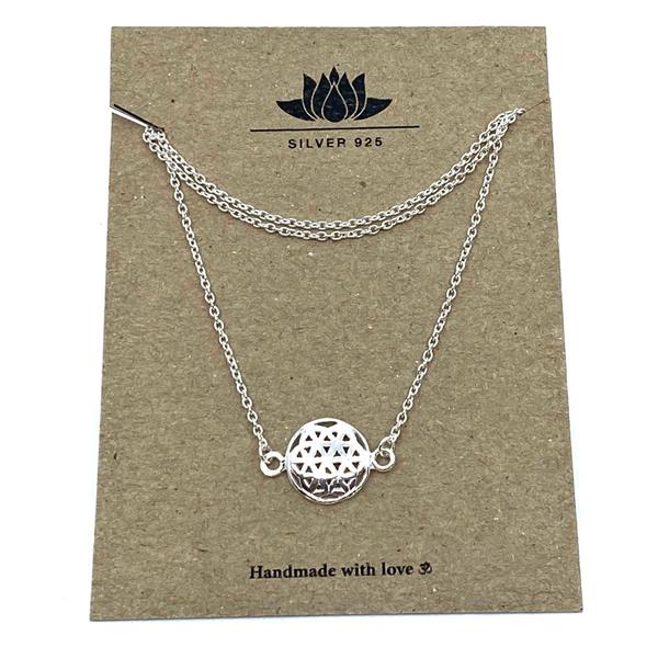 925 Silver - Halsband Flower of Life (2 pack)