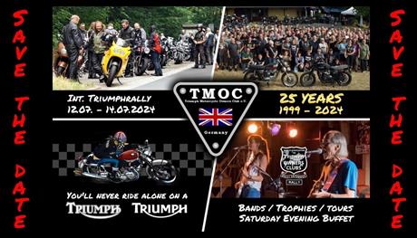 Triumph Motorcycle Owners Club Germany 25:e sommerrally 12-14 juli 2024