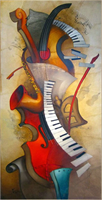 Diamond Painting, Musikkinstrumenter 30*60cm (87278) FPR