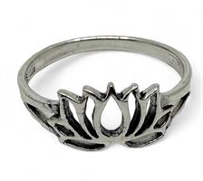 925 Silver - Ring size mix Lotus silver (6 pack)