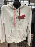 HOODY ZIP WOMAN HEARTBREAKER WHITE 2XL