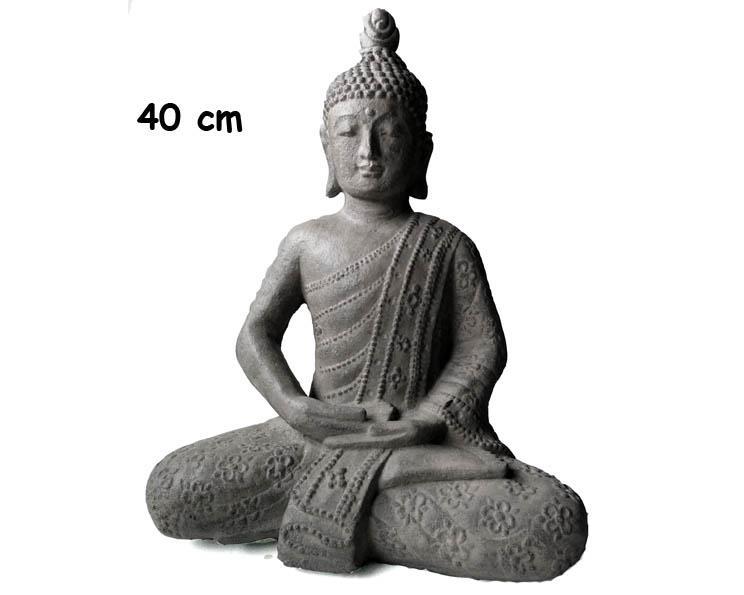 Buddha - Flower grå 40cm (2 pack)
