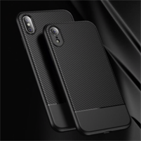 iPhone Xs Max Carbon Fiber TPU Beskyttelse Deksel 