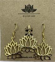 925 Silver - Set lotus guld (2 pack)