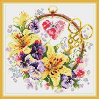 Diamond Painting, Blomsterring H229 36,4*36,4cm FPK