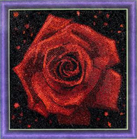 Diamond Painting, Rød rose 30*30cm (AC822) GLITTER