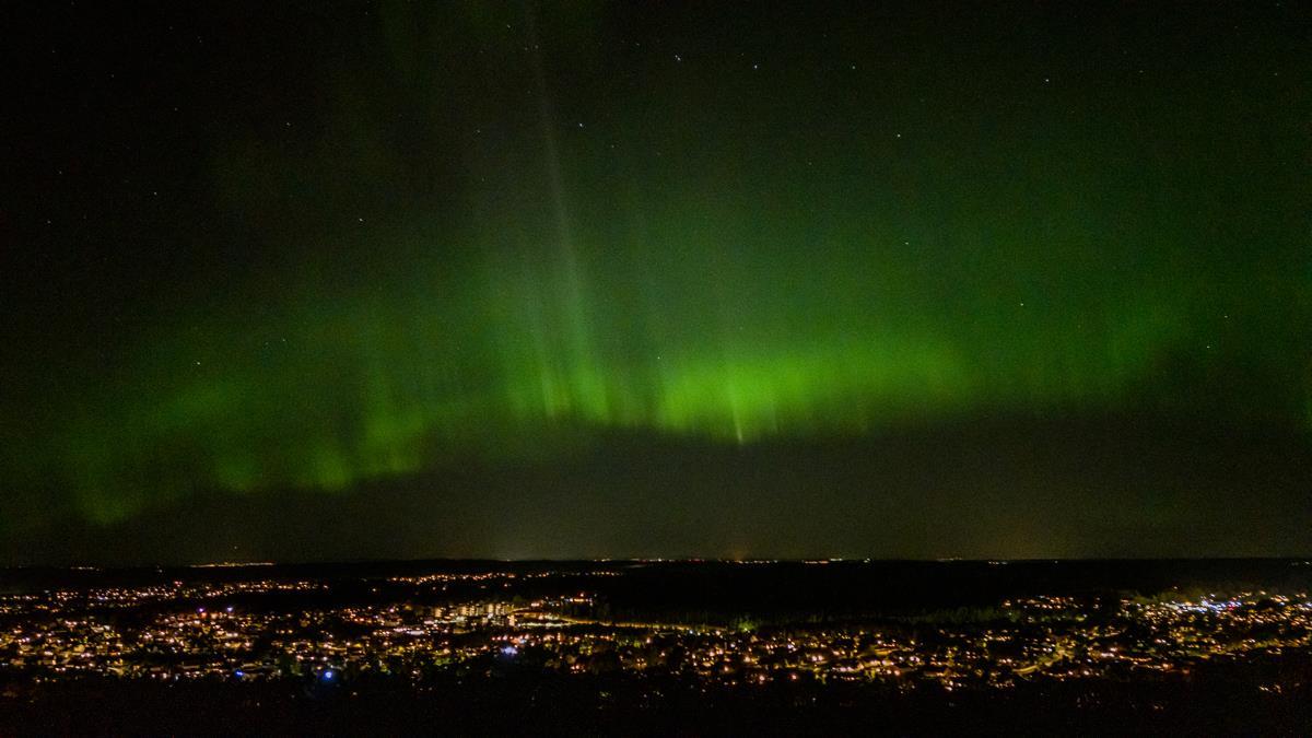 Nordlys i Fredrikstad med drone