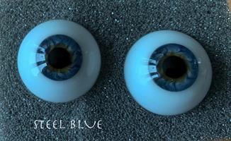 "Eyes Alive" Reborn Ögon - Steel Blue, 24 mm