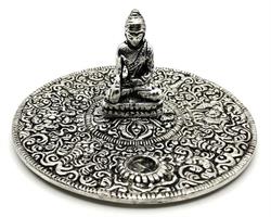 Rökelsehållare - Fat Buddha silver (6 pack)