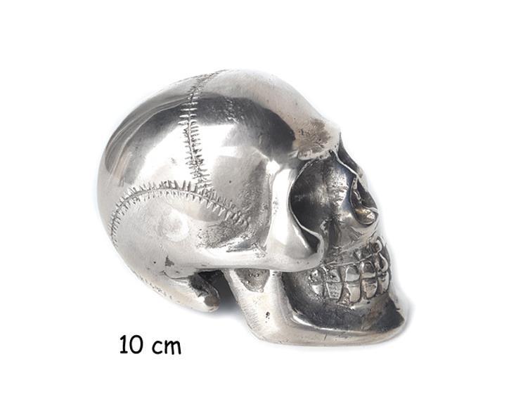 Brons - Silver skalle 10cm (4 pack)