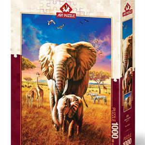 Puslespill Mother Elephant, 1000 brikker