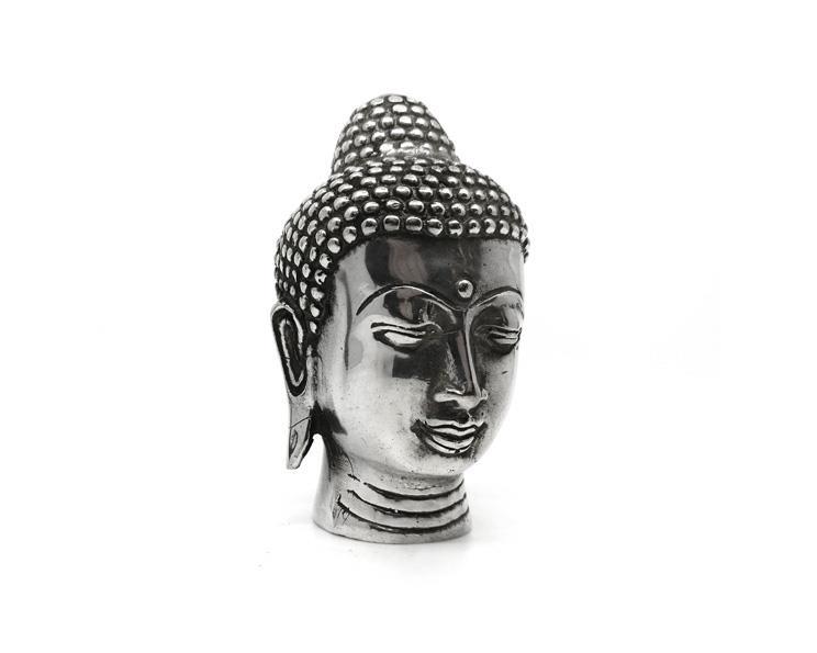 Brons - Silver Buddha ansikte 7,5cm (4 pack)