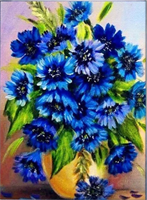 Diamond Painting, Blomster blå 30*40cm (AP6913) FPK