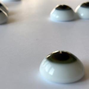 18 mm Svartblåa Lauscha platta ögon av glas