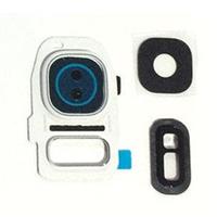 S7/S7 Edge Kamera & Blits glass + ramme  - Hvit