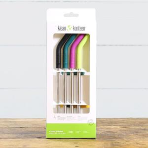 STRAWS STAINLESS STEEL - 4 PACK MULTI COLOUR