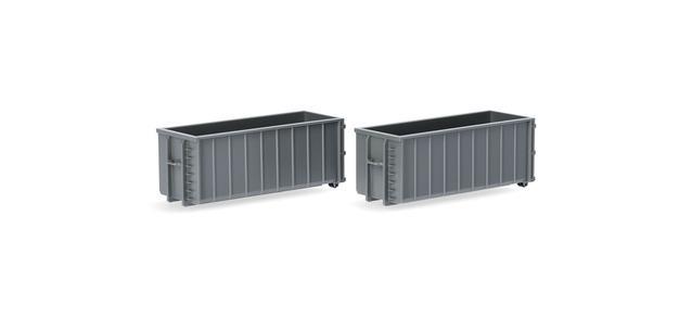 2 x krokløftcontainere (grå) m/avstivere