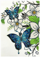 Diamond Painting, Sommerfugl i blomst 25*35cm (R8522) AP