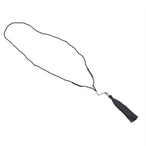 Halsband - Buddha tassel svart (4 pack)