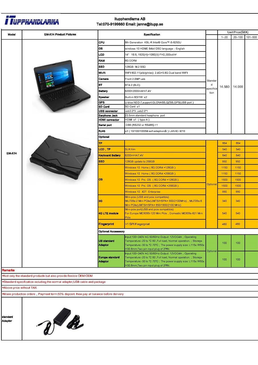 Prislista EM-X14