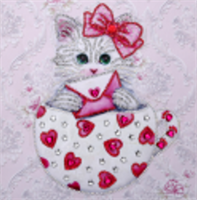 Diamond Painting, Katt rosa 25*25cm (LP8013) AP