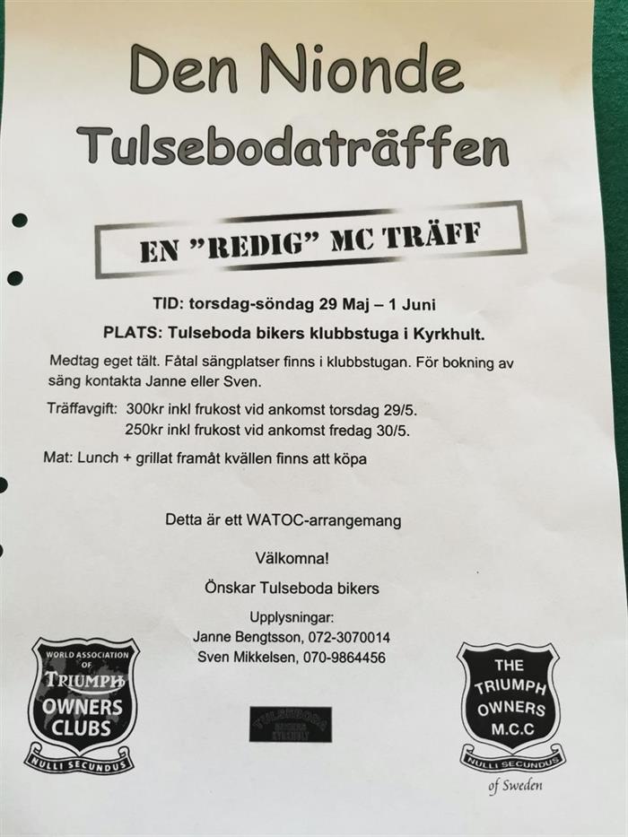 Tulsebodaträffen 29 maj - 1 Juni