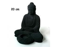 Buddha - Ljusstake svart 20cm (4 pack)