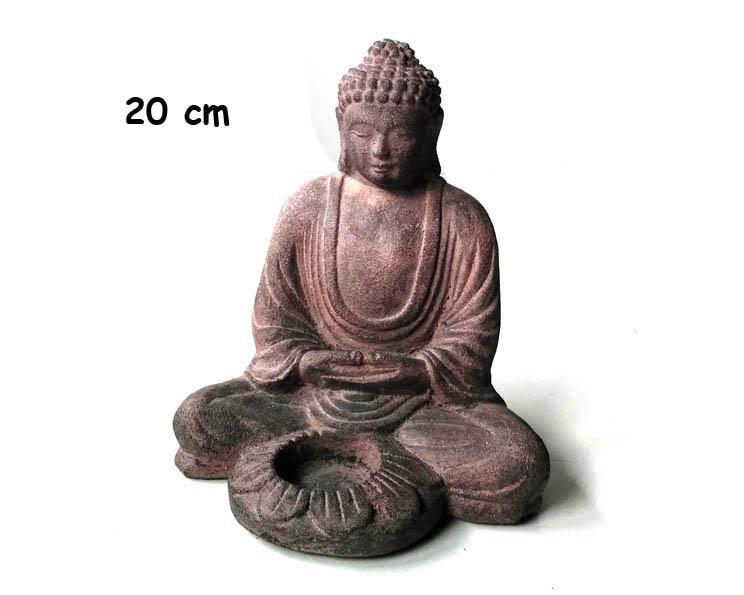 Buddha - Ljusstake brun 20cm (4 pack)