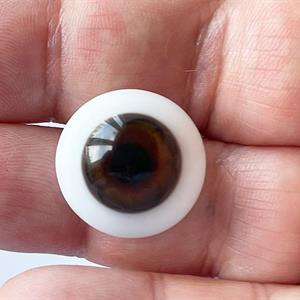 18 mm Djupbruna Platta Lauscha Ögon av Glas