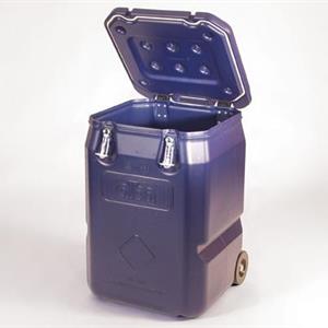Avfallsbeholder "Servicebox" 250L m/hjul blå/rød