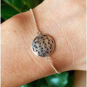 925 Silver - Armband Flower of Life stor (2 pack)