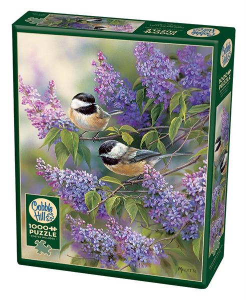 Puslespill Chickadees and Lilacs, 1000 brikker