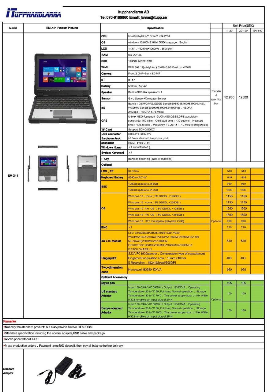 Prislista EM-X11