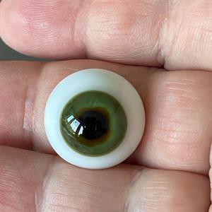 18 mm Mörkgröna Platta Lauscha Ögon av Glas