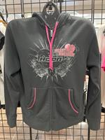 HOODY ZIP WOMAN HEARTBREAKER BLACK XL